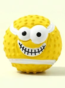Cartoon Smiling Face Latex Dog Toy Ball, Interactive Chew Toy With Sound, Suitable For Small To Medium Dogs, Keeps Pets Entertained And Trained - Multicolor - View 11