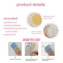 1 件卡通自粘墙纸，彩色波尔卡圆点装饰，适用于卧室、育儿室、儿童房（如需覆盖整面墙，请订购多份）