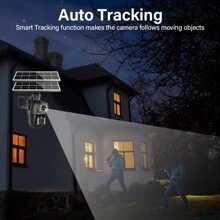 No WiFi Cellular Security Camera,4G LET,Solar Panel Wireless Outdoor Security Camera,Dual-Lens Linkage,Ultra-Clear Picture Quality,Two-Way Voice Intercom,Night Vision,Motion Sensing,SD Card Playback - Black - View 4