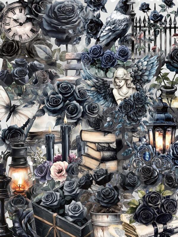 50 pièces Autocollants de décoration PET rose foncé, autocollants découpés personnalisés pour bouteilles d'eau, journaux, peinture décorative imperméable, retour à l'école