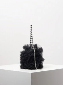 优雅玫瑰花朵图案斜挎包、女士仿珍珠托特包、晚装手拿包、新娘手包、节日派对礼服、女士礼物、情人节、女士派对礼服、伴娘包、生日包、适合派对、晚会、婚礼、舞会（图案随机搭配）、优雅珍珠包、新款女士皮草包 - 黑色 - 查看 7