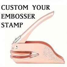 [定制] 1 台可定制徽标压花机 - 重型不锈钢压花机，用于个性化印章、徽章和徽标，适用于婚礼和图书馆书籍压花 - 多色 - 查看 14