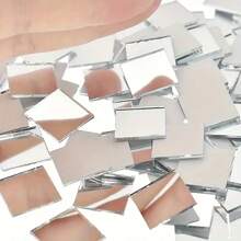 [Qty: 20/50/100/200/500/1000 Pcs] 2cm Square Acrylic Mirror Mosaic Tiles, Self-Adhesive Geometric Wall Stickers For Bedroom, Living Room, Bathroom Decor, Glass Surface, Shiny And Reusable, DIY Mirror Tiles Home Decor, Multi-Surface Installation