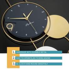 1PC Vintage Modern Silent Quartz Wall Clock, Non-Ticking Timepiece For Living Room & Office, Elegant Decorative Design, Easy-To-Read, Perfect Gift For Home Décor Enthusiasts - Blue - View 10