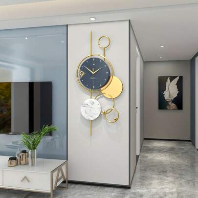 1PC Vintage Modern Silent Quartz Wall Clock, Non-Ticking Timepiece For Living Room & Office, Elegant Decorative Design, Easy-To-Read, Perfect Gift For Home Décor Enthusiasts