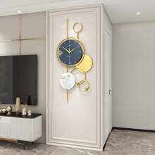 1PC Vintage Modern Silent Quartz Wall Clock, Non-Ticking Timepiece For Living Room & Office, Elegant Decorative Design, Easy-To-Read, Perfect Gift For Home Décor Enthusiasts - Blue - View 9