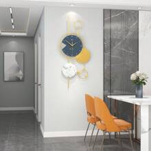 1PC Vintage Modern Silent Quartz Wall Clock, Non-Ticking Timepiece For Living Room & Office, Elegant Decorative Design, Easy-To-Read, Perfect Gift For Home Décor Enthusiasts - Blue - View 5