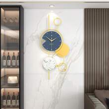 1PC Vintage Modern Silent Quartz Wall Clock, Non-Ticking Timepiece For Living Room & Office, Elegant Decorative Design, Easy-To-Read, Perfect Gift For Home Décor Enthusiasts - Blue - View 4