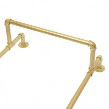 YUNRUX Gold Wardrobe Coat Rack Shoe Rack With Seat Clothes Rack - Gold - View 9