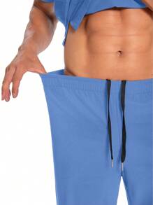 男士短袖工作服手术服、透气兽医/美容服务工作服口袋套装