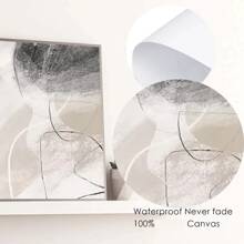 3 幅带框抽象水彩画帆布海报，现代家居装饰墙艺术画，适合客厅 - 紅白色 - 查看 4