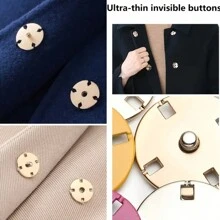 4pairs Button Snaps & Invisible Hidden Buttons Blouse/Jacket/Cardigan Closure Accessory Set With Sewing Kit