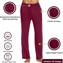 4-Pack Men's Classic Lounge Pants - Black - Heather Grey - Navy - Charcoal - View 2