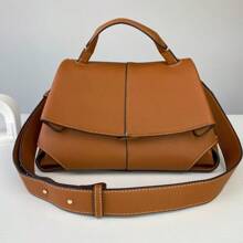 Leather Material, Handbag, Adjustable Shoulder Strap, Women's Crossbody Bag, Women's Shoulder Bag, Ideal For Everyday Use - 灰色 - 查看 4