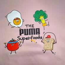 Puma SUPER FOODS Pink Vegetable Sweatshirt Toast Sweatshirt Couple Sweatshirt Cartoon Print Hooded Sports Pullover - Pink - View 4