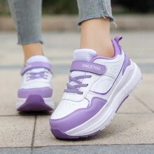 女士轮滑鞋，学生用伸缩轮运动鞋，适合步行和滑冰的多功能鞋