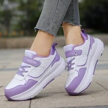 女士轮滑鞋，学生用伸缩轮运动鞋，适合步行和滑冰的多功能鞋