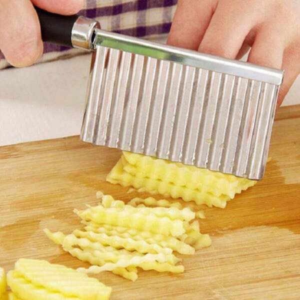 Cortador Ondulado De Batata Legumes Aço Inoxidável