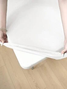 1/2 قطعة مفرش طاولة مستطيل قابل للغسيل، مناسب للحفلات الخارجية والتخييم، قابل للطي، مفرش طاولة مرن، من قماش بولي إستر متين، لديكور المنزل، المقاس 4 قدم/6 قدم/8 قدم