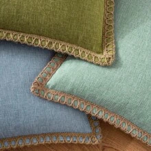 1 件（不含枕芯）四季亚麻绳状装饰抱枕套，乡村农舍风格，适合客厅、卧室、餐厅、露台、婚礼装饰、家居使用 - 薄荷綠 - 查看 6