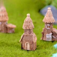 16 Piece Set Of House Decorations, Small House Ornaments, Rustic Wooden Houses, Vintage Wooden Castles, Background Decorations, Creative Home Decor - 棕色 - 查看 9