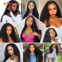 MIRONICA 12A Deep Wave Bundles Human Hair 30 Inch Brazilian Deep Curly Human Hair Bundles Double Weft Bundles Natural Black - Natural Black - View 10