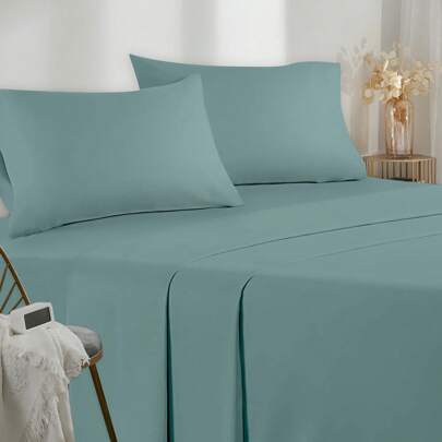 Farfallarossa Microfiber Bedding Set, Available In Double And Single Sizes, 3/4 Pieces, Includes Flat Sheet, Fitted Sheet, 1/2 Pillowcases (50 X 80 Cm), Soft, Breathable, Comfortable, And Hypoallergenic.