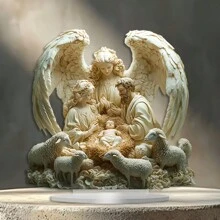 Soporte de exhibición de acrílico de 10x8 pulgadas con escena navideña bohemia, adecuado para decoración del hogar y la oficina, regalo de Navidad ideal, escarabajo de madera laqueado, sin texto, se adapta a porche y habitación