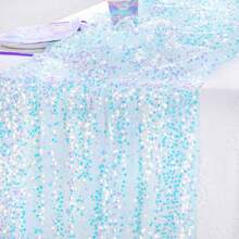 1 pièce Chemin de table pailleté et scintillant thème sirène, convient pour fête d'anniversaire, dîner, décoration de fête de princesse sirène pour hommes et femmes