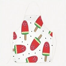 Fruit Series Printed Cute Party Wedding Polyester Peach Pom Pom Printed Apron - Multicolor - View 11