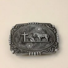 Klamra do paska ze skóry z kwadratowym krzyżem, średnica wewnętrzna 3,7 cm, styl vintage Vogue Fierce, lato, szkoła, codzienny, biznes, prezent dla chłopaka, męża, ojca, taty, mężczyzna, odzież codzienna, moda, nastolatek, outdoor, wakacje, sport, podróż, ulica, boho, vintage, jesień, halloween, akcesoria jesienno-zimowe, odpowiednie dla nastolatków, młodzieży, mężczyzn, na co dzień, outdoor, sport, wakacje, prezenty na ukończenie szkoły, urodziny, odzież codzienna - Czarne - Zobacz 3