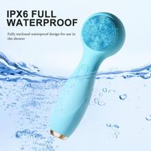 Silicone Face Cleansing Brush, Hot & Cold Face Exfoliating Scrub For Cleaning, Exfoliating And Massage, Waterproof Electric Face Brush For Men & Women - Màu xanh lam - Xem 3