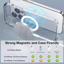 适用于 iPhone 16/15/14/13/12 系列、AirPods 4/3/2/Pro 磁力垫的磁性无线充电器，带双充电端口，适用于 Pixel、Galaxy 等，支持无线充电的各种电子产品 - 白色 - 查看 5