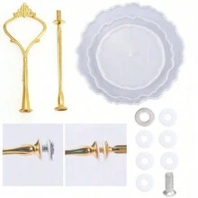 3 层树脂模具，坚固的树脂模具架，厚环氧树脂多层 DIY 托盘模具，树脂硅胶铸造模具，带皇冠金属支架，用于制作服务器托盘 - 彩色 - 查看 4