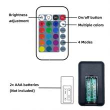 Luz LED para dormitorio, Luces LED RGB, Control remoto de 44 teclas y APP, Pueden cambiar de color de forma sincrónica con la música, Pueden programarse, Ajustar el brillo, Muy fácil de instalar, Luces LED adecuadas para decoración de habitación infantil, Decoración del hogar, Decoración de pared - Multicolor - Ver 7