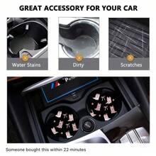 2 pièces Dessous de verre de voiture motif bottes et nœuds, stylés et durables, séchage rapide antidérapant