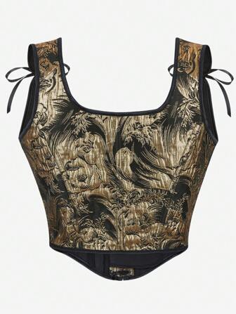 女式朋克风格金属紧身胸衣上衣，休闲无袖细肩带短款上衣，适合表演、化装派对、分层穿着