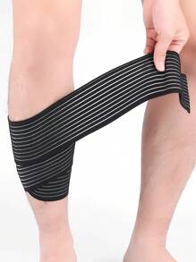 Sports Calf Wrap Bandage Compression Knee Pads Outdoor Running Mountaineering Basketball Football Sports Protective Gear - Black - View 3