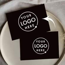 Thẻ Logo Đen Mờ Tùy Chỉnh, 60 Thẻ - Thẻ Quà Tặng Sinh Nhật & Doanh Nghiệp Cá Nhân Hóa Với Thông Điệp Tùy Chỉnh - Nhiều màu - Xem 1