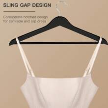 GRANDMA SHARK Wooden Coat Hangers, Strong Wood Hanger, With 360° Hook, Shoulder Notches For Suspenders, Coats, Jackets, Suits - Black - View 8