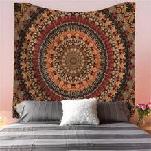 1pc Vibrant Mandala Boho Polyester Tapestry - Blacklight-Reactive, Wall-Hanging Decor For Living Room, Bedroom, Office Rama Decoration Rama Room Decor Tapestry For Room Wall Tapestry Flag Home Decor Room Decoration Stuff Bedroom Decor