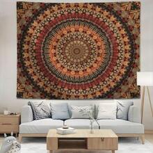 1pc Vibrant Mandala Boho Polyester Tapestry - Blacklight-Reactive, Wall-Hanging Decor For Living Room, Bedroom, Office Rama Decoration Rama Room Decor Tapestry For Room Wall Tapestry Flag Home Decor Room Decoration Stuff Bedroom Decor