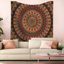 1pc Vibrant Mandala Boho Polyester Tapestry - Blacklight-Reactive, Wall-Hanging Decor For Living Room, Bedroom, Office Rama Decoration Rama Room Decor Tapestry For Room Wall Tapestry Flag Home Decor Room Decoration Stuff Bedroom Decor