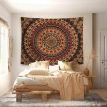 1pc Vibrant Mandala Boho Polyester Tapestry - Blacklight-Reactive, Wall-Hanging Decor For Living Room, Bedroom, Office Rama Decoration Rama Room Decor Tapestry For Room Wall Tapestry Flag Home Decor Room Decoration Stuff Bedroom Decor