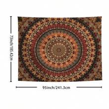 1pc Vibrant Mandala Boho Polyester Tapestry - Blacklight-Reactive, Wall-Hanging Decor For Living Room, Bedroom, Office Rama Decoration Rama Room Decor Tapestry For Room Wall Tapestry Flag Home Decor Room Decoration Stuff Bedroom Decor