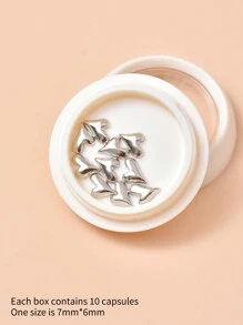 10Pcs/Box Rhinestone Heart Shape Alloy Diy Nail Art Decorations Nail Supplies Nails Nail Charms Nail Gems