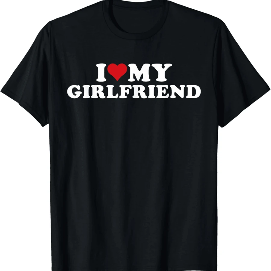 I Love My Hot Girlfriend I Heart My Hot Girlfriend GF T-Shirt - 黑色 - 查看 1