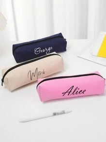 Bolsa de lápices personalizada y sencilla, estuche de lápices personalizado de gran capacidad, caja de papelería portátil, soporte para brochas de maquillaje, regalo personalizado de vuelta al colegio, multifuncional, compacto, sellado, reutilizable, colorido, lindo, vintage, dibujos animados, kawaii, personalizado, único, para trabajadores, clientes, estudiantes, para negocios/trabajo/oficina, para la escuela, útiles escolares, vuelta al colegio, para la oficina, para la escuela, para el aula, para regalos de maestros, para la universidad, para colegas, para dormitorios, para maestros, para niños y niñas, para adolescentes, estudiantes de secundaria inferior, estudiantes de secundaria superior, estudiantes universitarios, estudiantes universitarios, principiantes, de segundo año, estudiantes de primer y segundo año