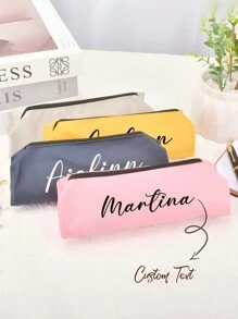 Bolsa de lápices personalizada y sencilla, estuche de lápices personalizado de gran capacidad, caja de papelería portátil, soporte para brochas de maquillaje, regalo personalizado de vuelta al colegio, multifuncional, compacto, sellado, reutilizable, colorido, lindo, vintage, dibujos animados, kawaii, personalizado, único, para trabajadores, clientes, estudiantes, para negocios/trabajo/oficina, para la escuela, útiles escolares, vuelta al colegio, para la oficina, para la escuela, para el aula, para regalos de maestros, para la universidad, para colegas, para dormitorios, para maestros, para niños y niñas, para adolescentes, estudiantes de secundaria inferior, estudiantes de secundaria superior, estudiantes universitarios, estudiantes universitarios, principiantes, de segundo año, estudiantes de primer y segundo año