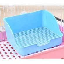 兔子便盆，防溅便盆托盘，适用于豚鼠、雪貂、兔子、刺猬，钢丝/塑料底矩形厕所用品 - 彩色 - 查看 14